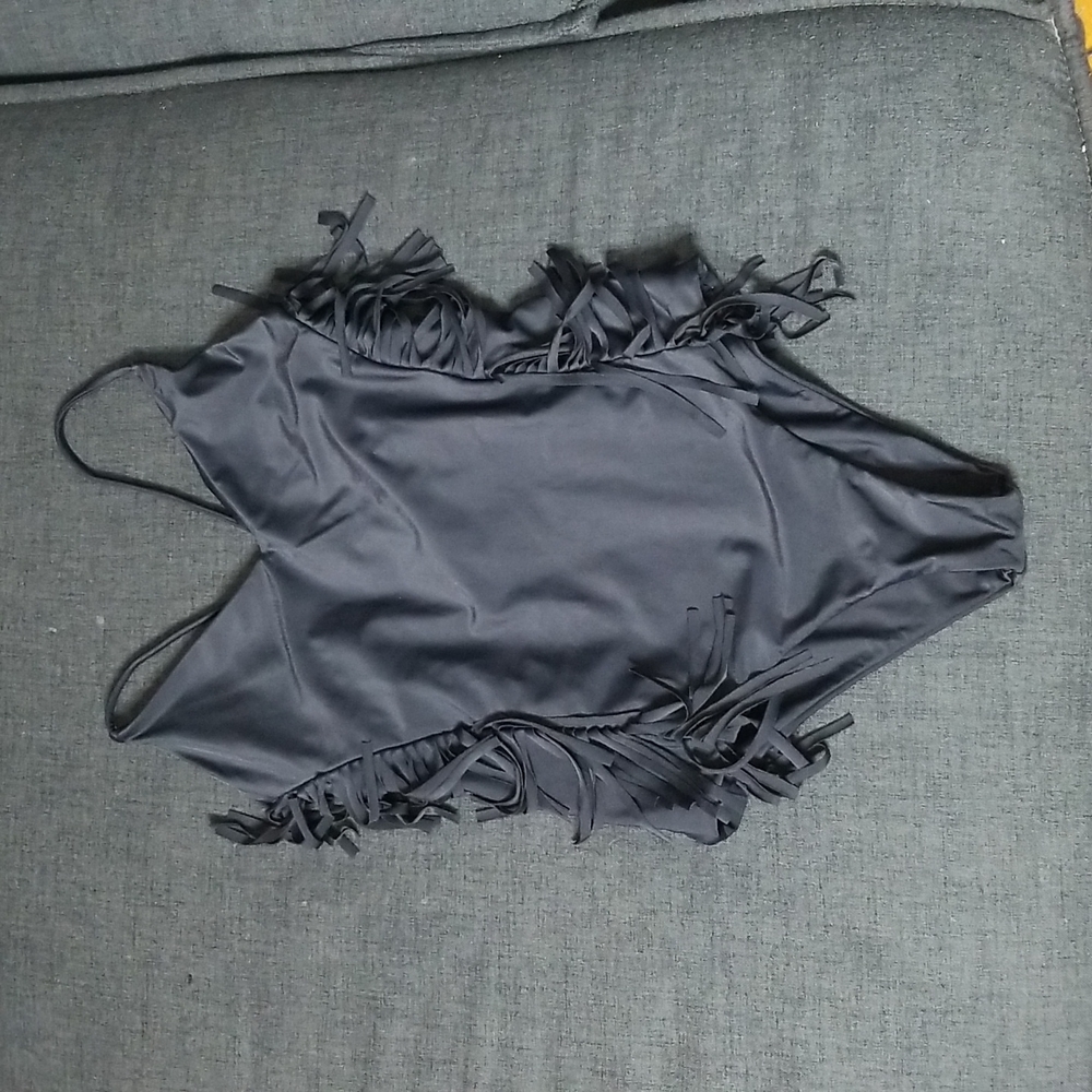 2/$25 or 3/$30 Black Fringe One Piece Bathing Swim Suit Body Suit SzM/SM